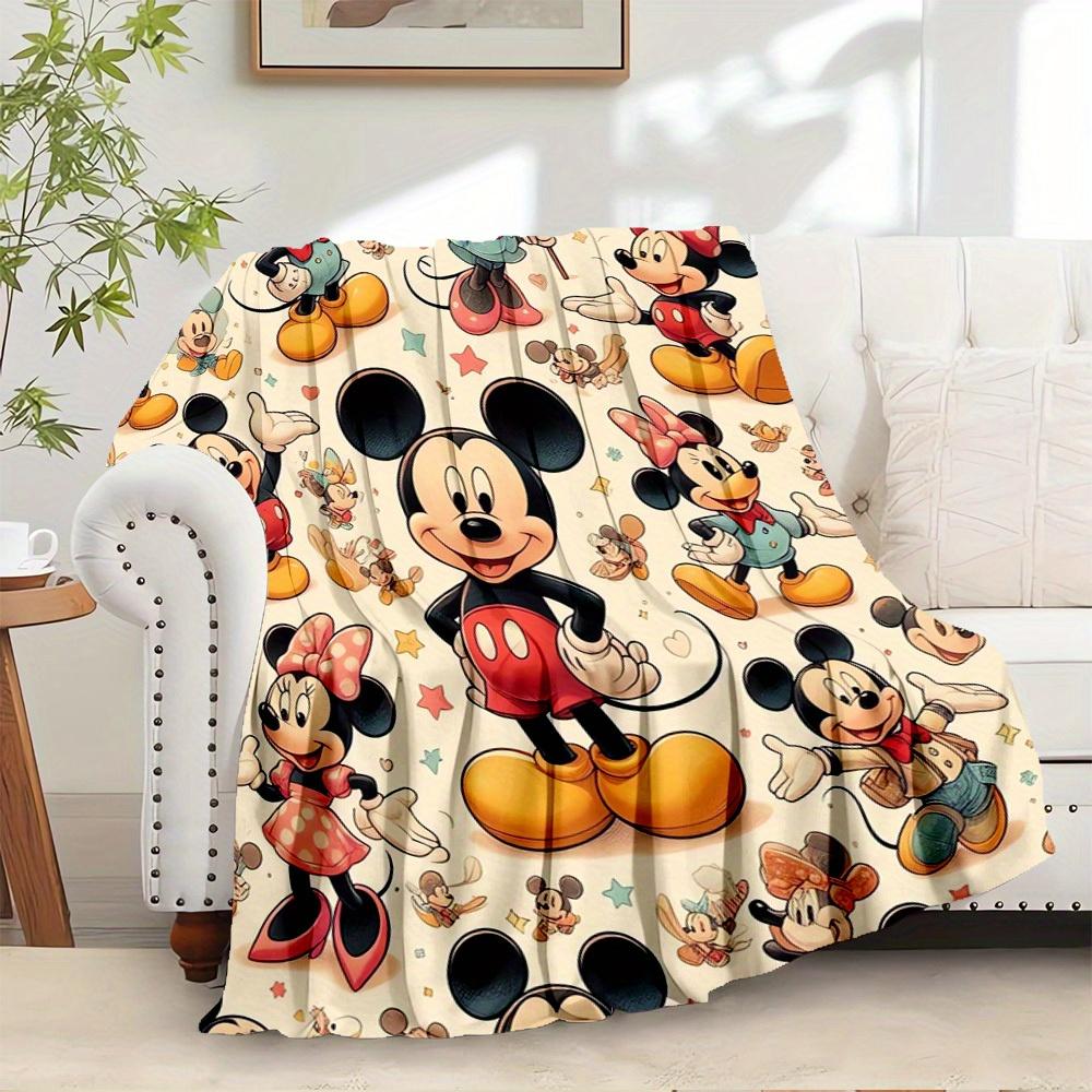 

1pc Flannel Mickey Mouse and Minnie Bedding Throw Blanket, Sofa Blanket, s Gift, Home Decor, Disney Fan, Comfortable and Warm Bed 75x90cm