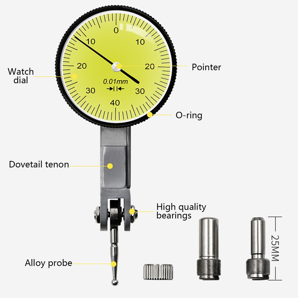 Accurate 0-0.8mm 0.01mm Center Finder Measurement Tool Support Dial Test Indicator Precision Metric with Dovetail Rails