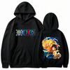 Męska bluza z kapturem One Piece Monkey D Luffy Nadruk Pięść Ognia Bluza Anime Wysoka Jakość Ciepła Jesień Zima Pulower