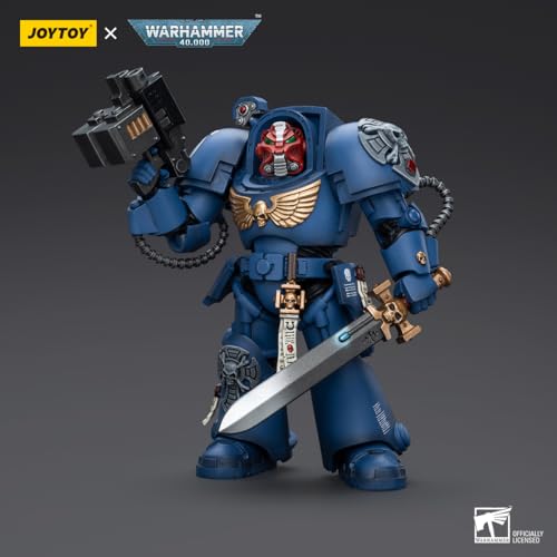 JoyToy Warhammer 40k: Ultramarine Terminator Sergeant with Power Sword and Teleport Home 1:18 Scale Action Figure