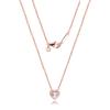 Sparkling Heart Collier Necklace Women 925 Sterling Silver 45CM Link Chain Necklaces Pendants Fine Jewelry Gift Winter