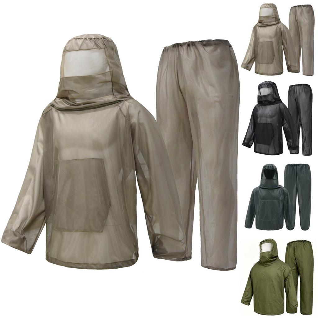 Mesh Insect Protection Suit with Hood and Full Coverage for Outdoor Hiking Camping Fishing Lightweight Breathable Insect Shield Outfit