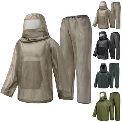 Mesh Insect Protection Suit with Hood and Full Coverage for Outdoor Hiking Camping Fishing Lightweight Breathable Insect Shield Outfit