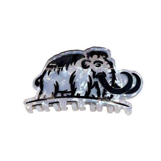 Hair Claw with High-Elastic Spring, Cat Mammoth Lizard Pattern Hair Clip with Ice-Cracked Pearlescent Texture, Firm Grip Shower Back Head Hair Claw