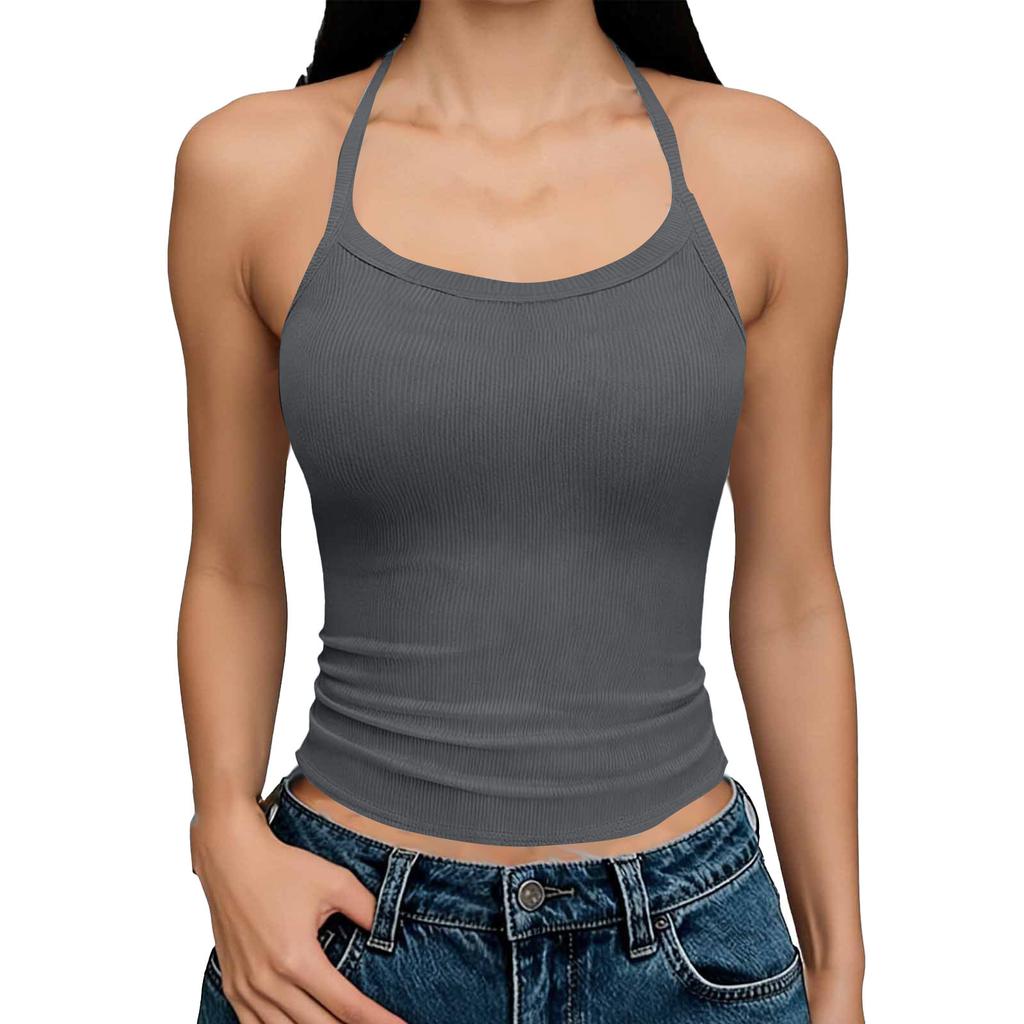 Women's Fashionable Casual -Color Fitted U-Neck Tank Top
