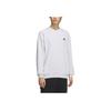 adidas French Terry Crew Sweatshirt Comfortable Thick Sports Casual Hoodie Unisex Sweatshirt Light-Gray JM9110