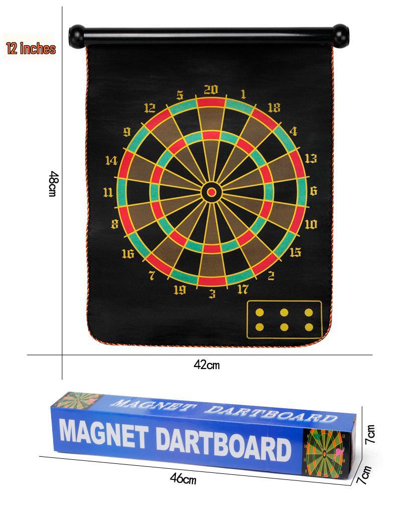 

Kids Weighted Magnetic Dartboard Set - 12 Double-Sided with 4 Darts - Fun Parent-Child Activity Toy