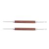2PCS Coffee Art Pen Wooden Handle Stainless Steel Coffee Stitch Needle for Decorating