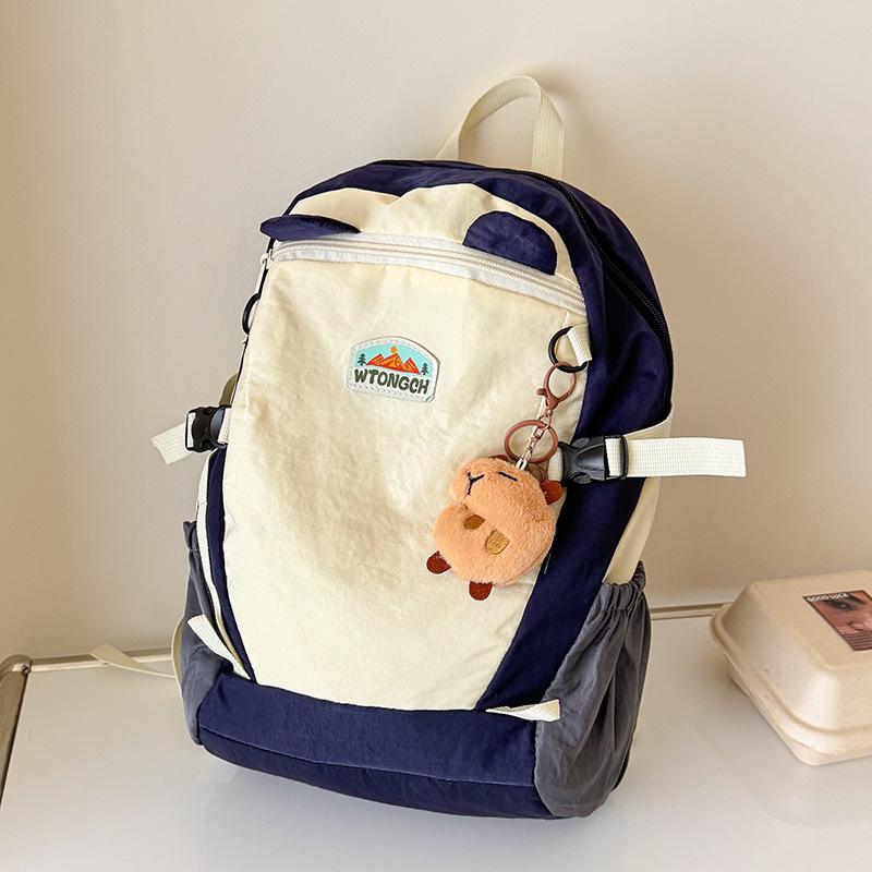 Korean Contrasting Color Children's Backpack New Outdoor Small Fresh Cartoon Dopamine Kindergarten Schoolbag Backpack
