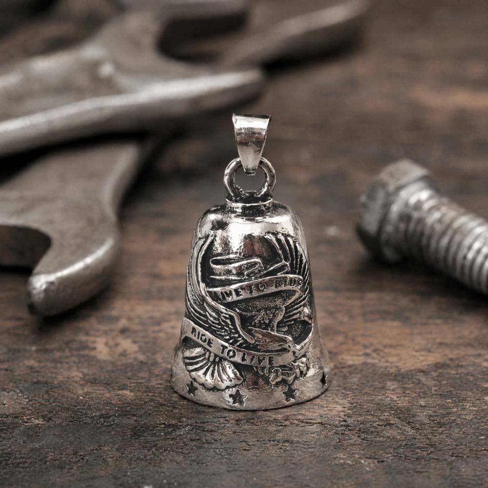 Small Size Motorcycle Guardian Bell Live to Ride Biker Good Luck Charm Evil Spirit Trap Bell  Men