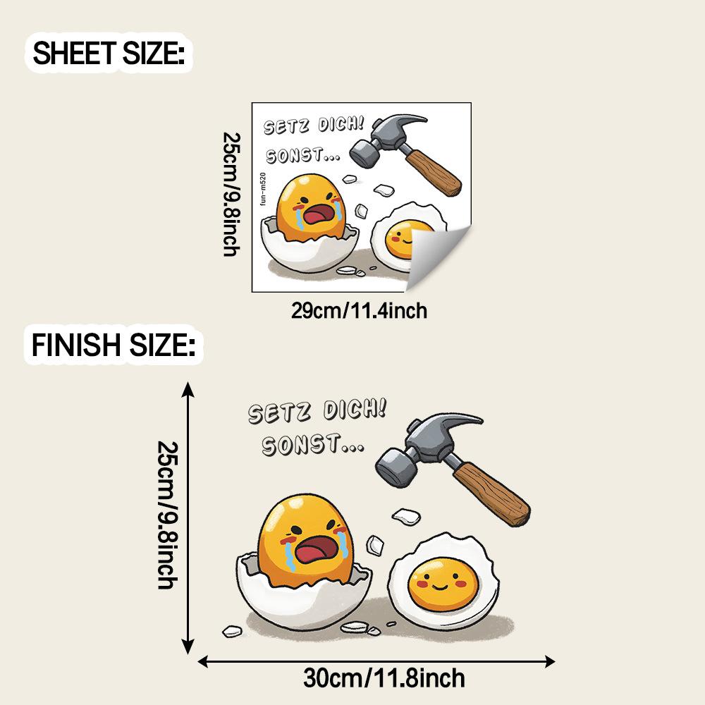 

Мультяшные наклейки с разбитыми яйцами и английской фразой для украшения унитаза