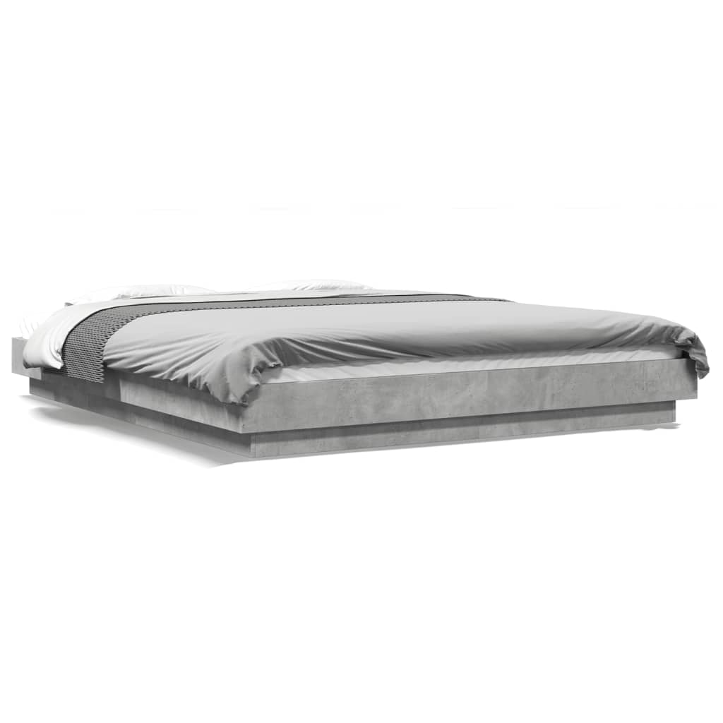 Bed Frame Concrete Grey 160x200 cm Engineered Wood