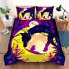 Duvet Cover Set With Colorful Wolf Illustration Rainbow Gradient Background Whimsical Stars Suitable Children Kids And Adults