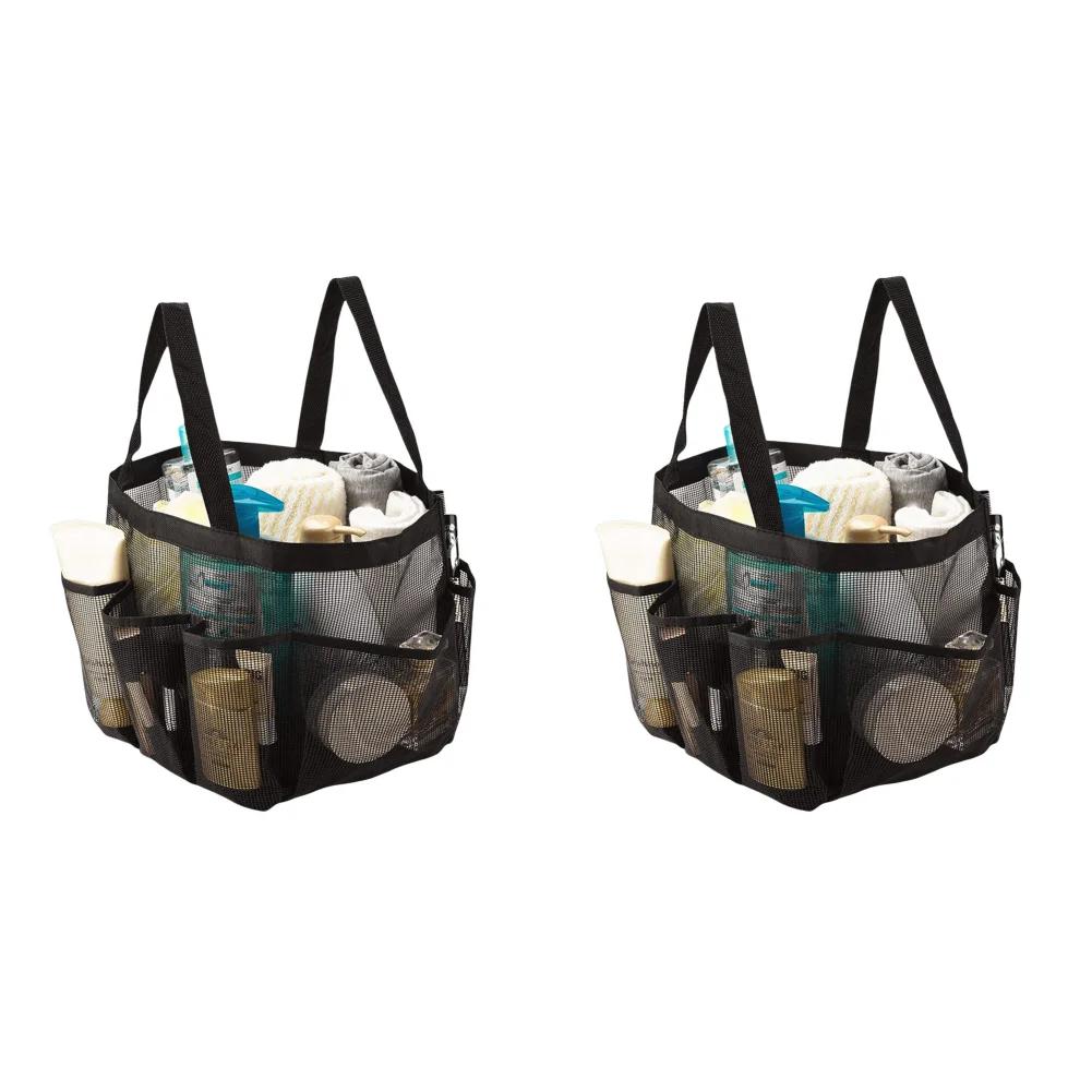 Men's Portable Mesh Shower Caddy Quick Dry Storage Bags Multi-pockets Bath Toiletry Organizer Bags Large Capacity Tote Handbags