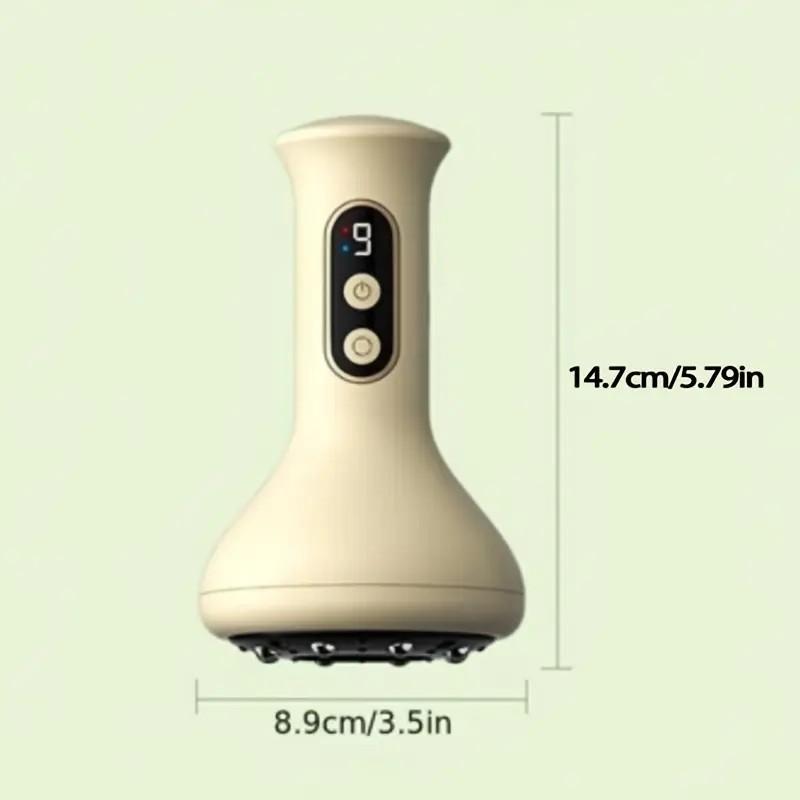 USB Oppladbar Abdominal Massasjeapparat for Varmekompress og Justerbar Guasha Koppingsintensitet Arm- og Benmassasje Håndholdt