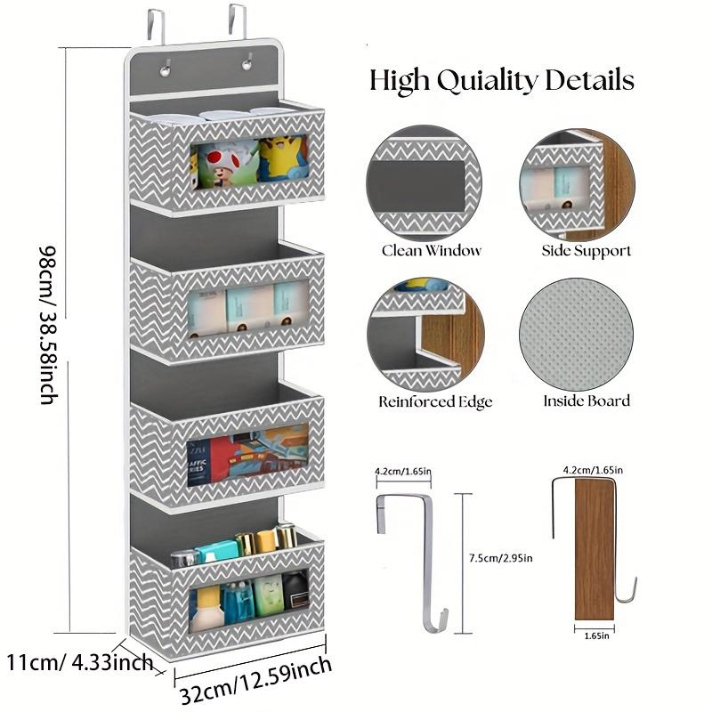 1 Stück 4-stöckiger Türhänge-Organizer, montiertes Aufbewahrungsregal, große Kapazität, Hänge-Aufbewahrungsbox für die Tür zum Aufbewahren von Kosmetika, Spielzeug