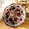 Blue Rose Mandala Umbrella 8-Frame for Travel, camping, Casual Lightweight Portable Umbrella, Essential for every family Holidays Gift