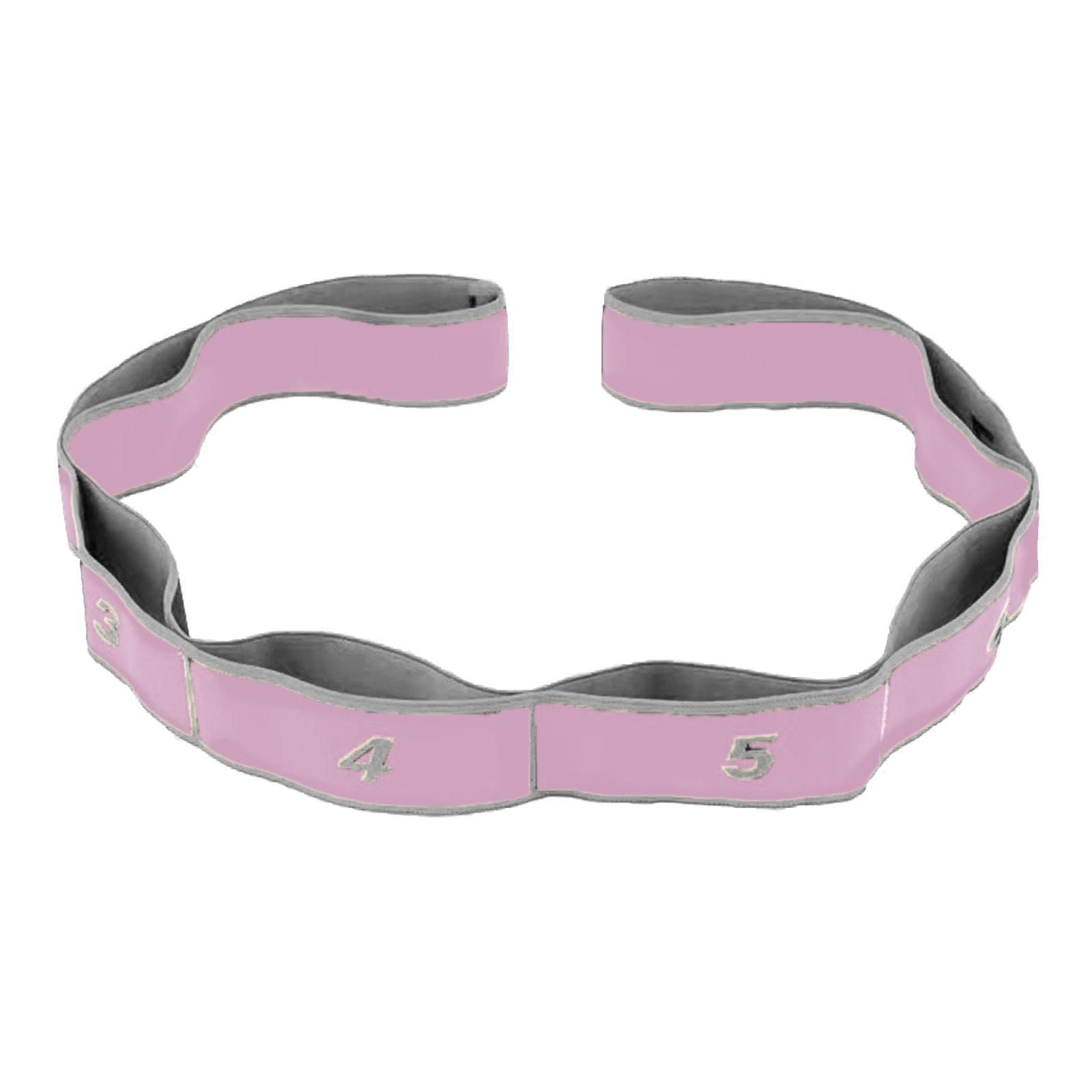 

Yoga Stretch Strap Resistance Bands with 8 Loops Highly Elastic Fitness Bands Resistance Bands for Stretching Training розовый