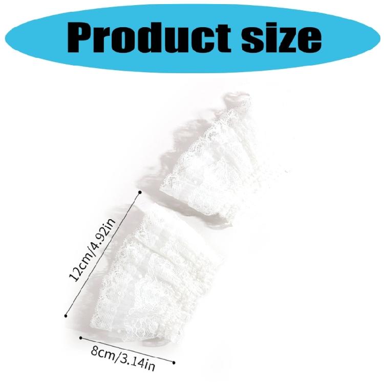 Lightweight Lace Wrist Sleeves Sun Blocking Stretchy Design For Summer Outings Casual Outfits White