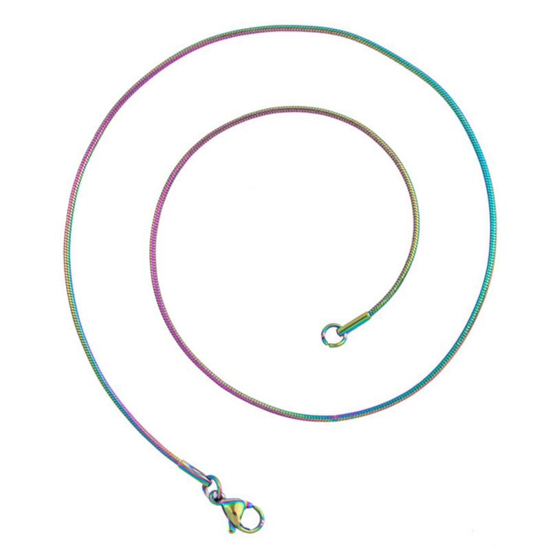 1/5/10pcs 1.2mm 45/50/60/70cm Long Stainless Steel Round Snake Chain Necklaces For Women Men Accessories Fashion Jewelry Choker