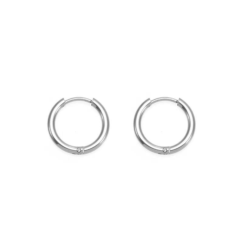 

18k Gold-Plated Stainless Steel Hoop Earrings - Unisex Korean Style Circle Accessories 2.5x10mm