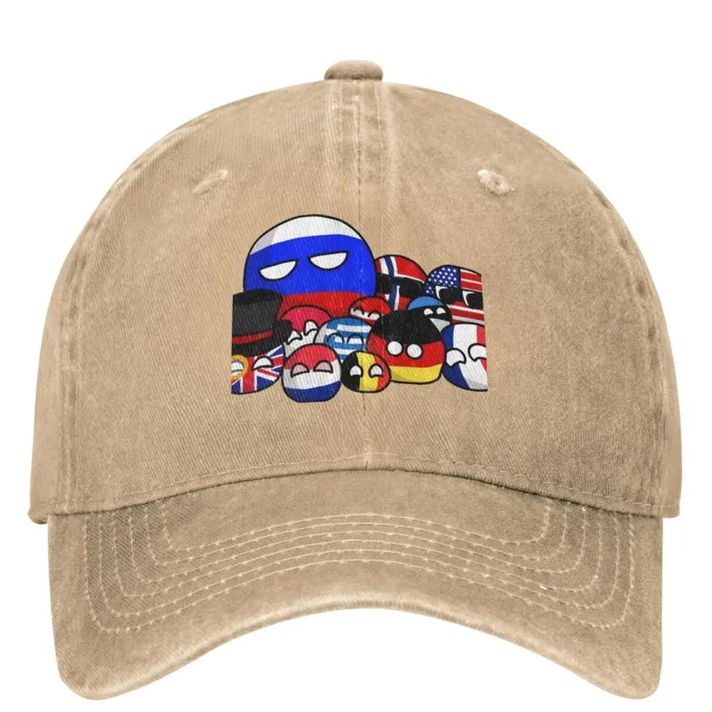CountryBalls Džínová Baseballová Čepice Venkovní Sport Hip Hop Táta Klobouky Jaro Ženy Unisex yk Retro Ochrana proti Slunci Snapback Čepice