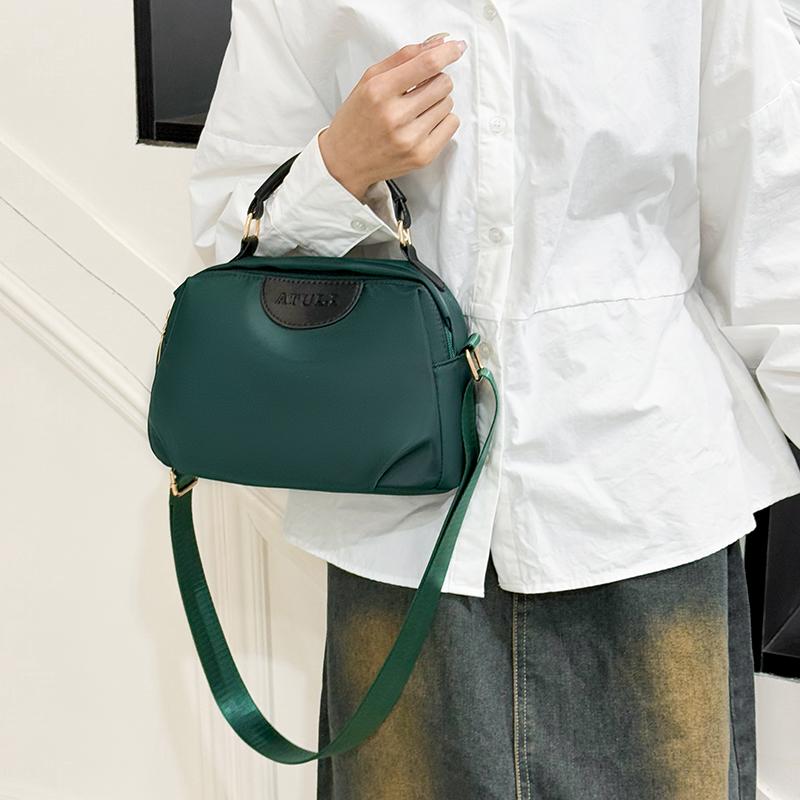 Small Square Bag Nylon Handbag Solid Color Women's Bag Travel Crossbody Shoulder Bag