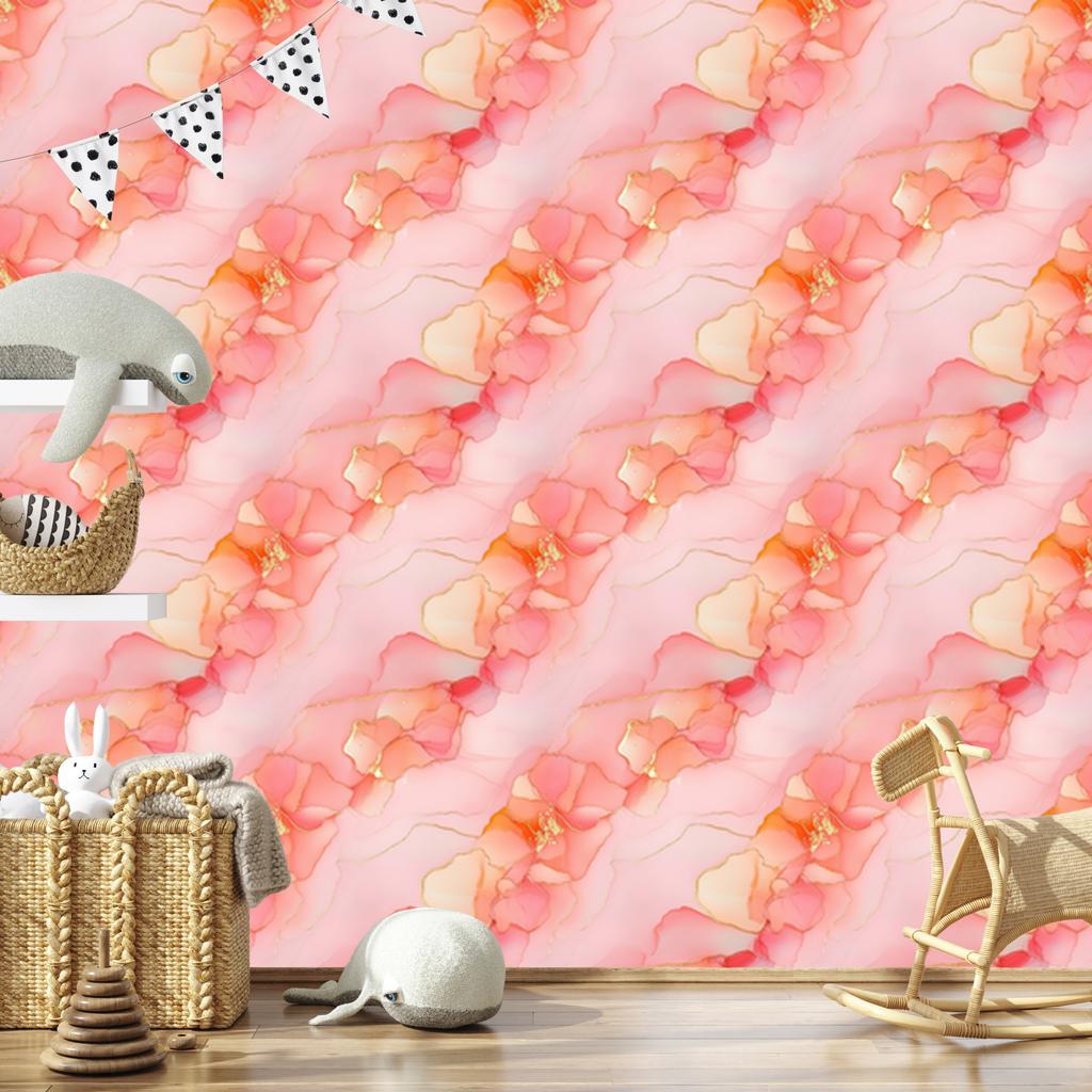 Ink Coral and Peach Wallpaper for Living Room and Bedroom 50x1000