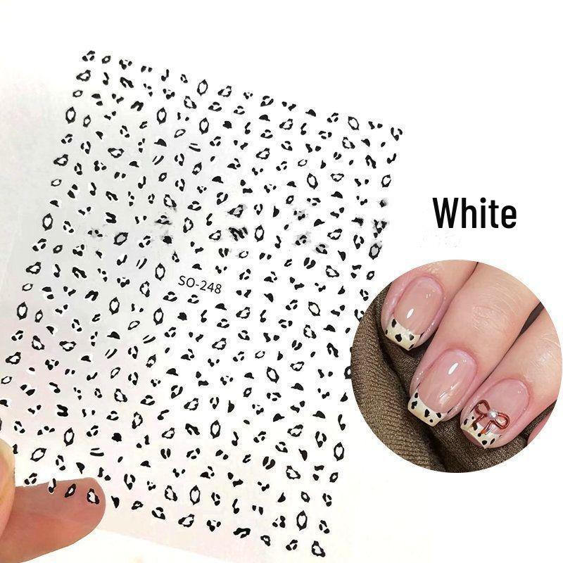 French Pink Leopard Print Nail Art Stickers - Autumn Brown & Caramel Cat Eye Leopard Design for Winter