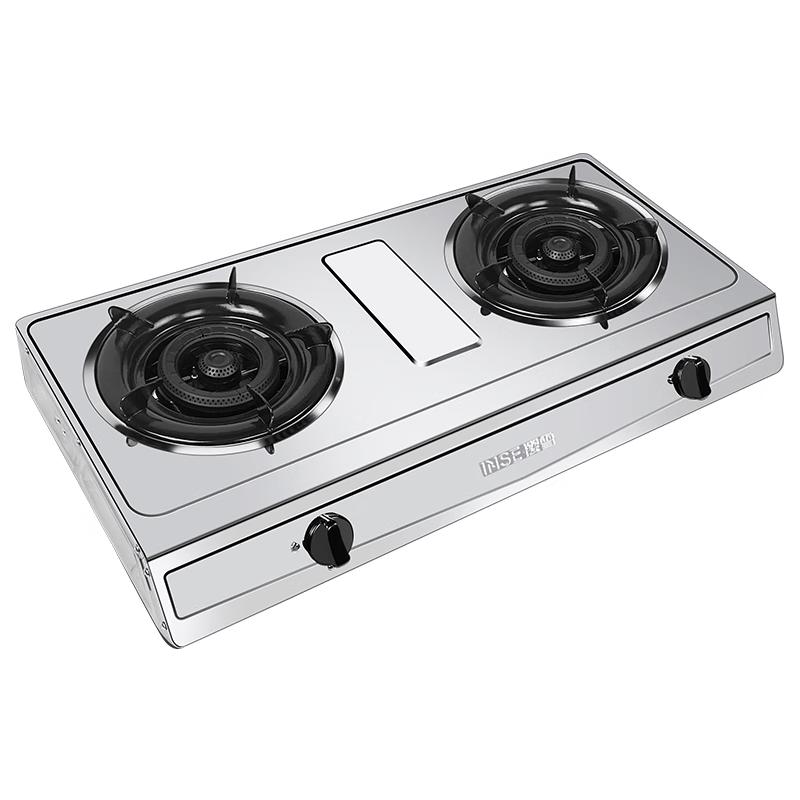 INSE Dual Burner Tabletop Gas Cooktop CN plug (adapter included) Upgraded High Heat, 66% Efficiency, 5.0kW