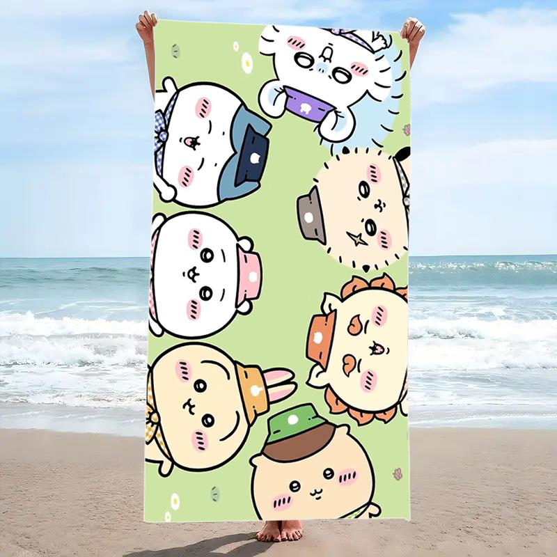 CHIIKWAWA Print Beach Towel, Large Soft Quick Dry Towel for Beach Camping Swimming