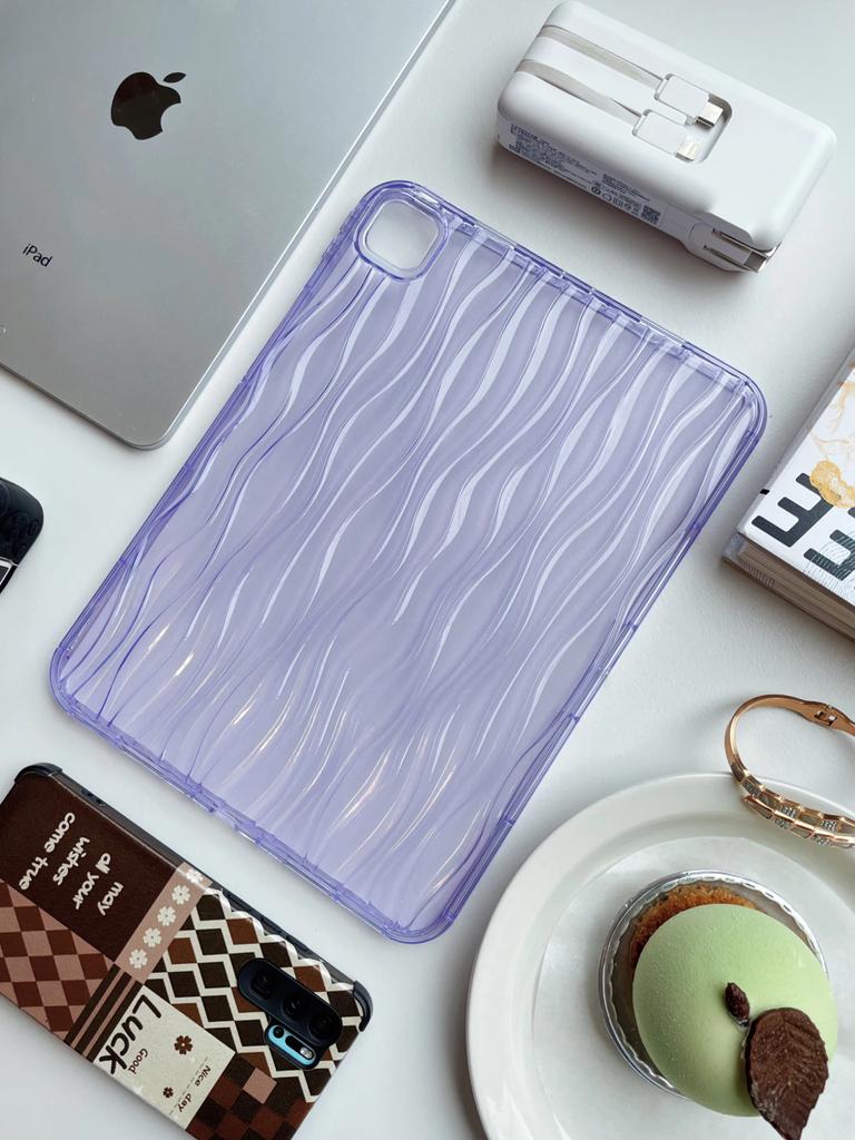 For IPad Case 7th 8th 9th 10th Generation Air 3rd 4th 5th Pro 11 Inch Mini 6 Tablet Cover Cases Wave Texture Transparent Soft
