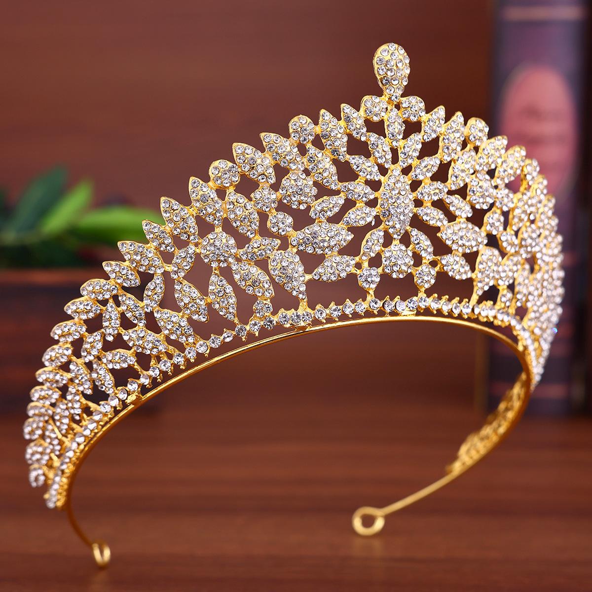 

European and American Crown Headwear Grand Water Diamond Bridal Dress Crown Hair Accessory Evening Dress Style Half Circle Hair Crown Accessory
