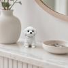 3D-gedruckte sitzende Hundefigur, Mini-Hundestatue in Weiß für Schreibtischdekoration, Modernes Tierform-Ornament für Zuhause, Büro, Bücherregal