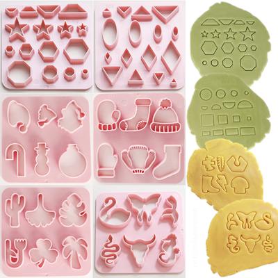 Various Shaped Clay Cutter Molds Geometry Palm Leaf Christmas Tree Polymer Clay Earrings Making Mold for Cookie Pendant Jewelry