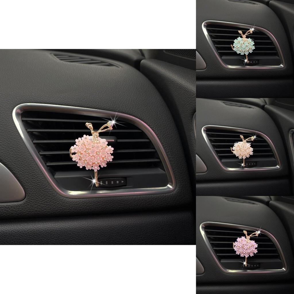 Goddess Style Daisy Flower Rhinestone Ballet Girl Car Air Vent Perfume Clip Interior Ornament White/pink/purple/green