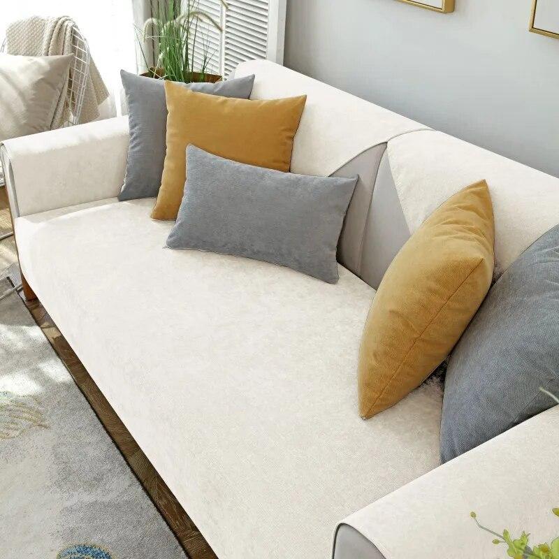 

Waterproof Corduroy Sofa Cover Non-slip Multifunctional for Living Room Home Solid Cushion 50x50cm 1pcs