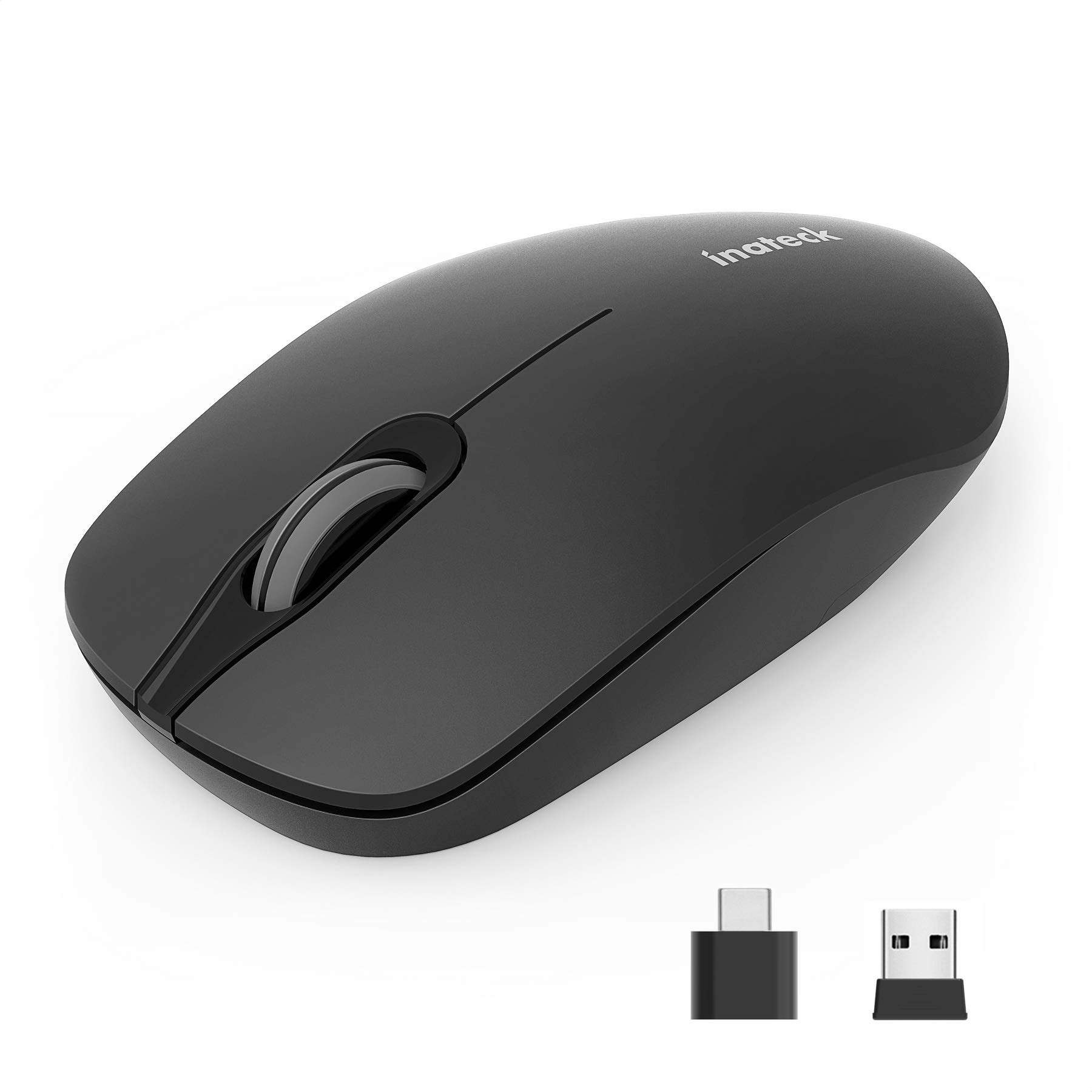 

Безшумна миша Inateck із бездротовим пристроєм, Type-C USB-A Receiver, MS02001-Black чорний