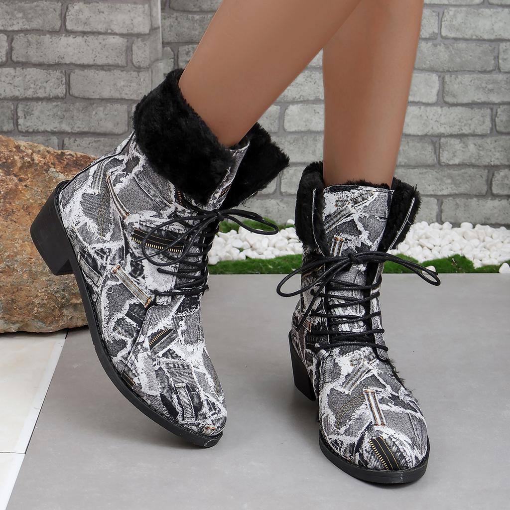 New Falshion  Boots Women  Lace Up Warm High Quality  Short Boots