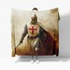Medieval Knight Flannel Blanket Spain The Knights Templar Printing Blanket Cozy Soft Lightweight Warm for Couch Sofa Bed