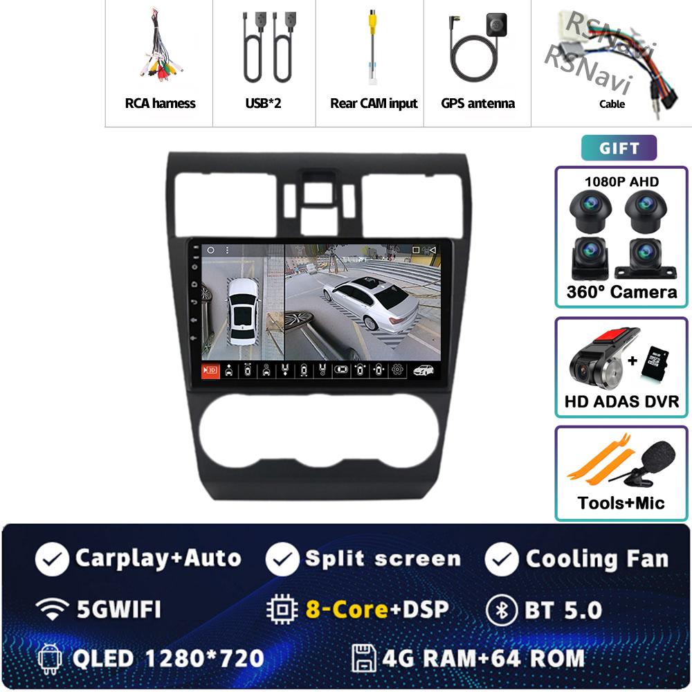 Android 14 Carplay Car Radio For Subaru WRX Forester 4 SJ 2016 - 2022 Multimedia Video Player Navigation GPS Stereo 2Din DVD DSP