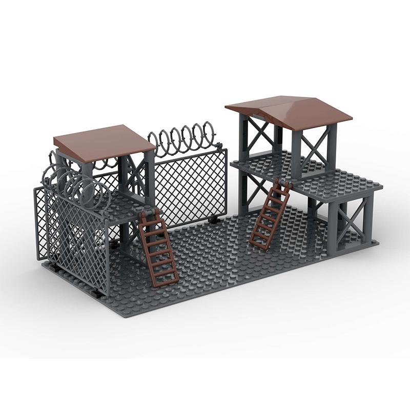 WWII Model Outpost: Small Sentry Post Watchtower Building Blocks