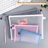 Transparent Mesh Zipper Bag for Makeup, Toys, Building Blocks, Documents, and School Supplies