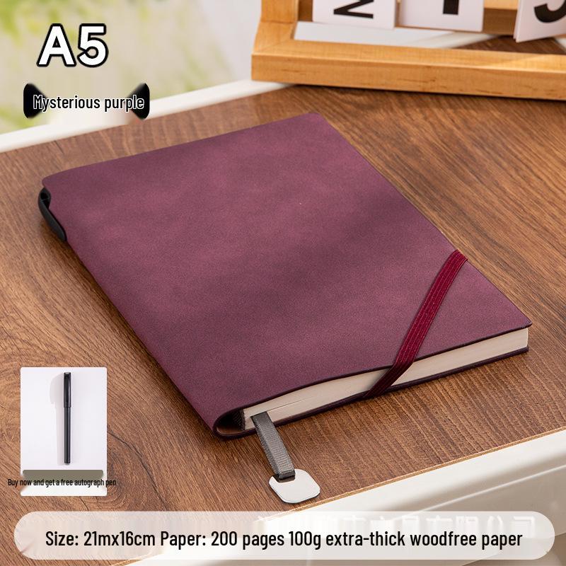 A5 Retro Tie-Up Sheepskin Leather Notebook: Soft Leather Journal for Office and Meetings