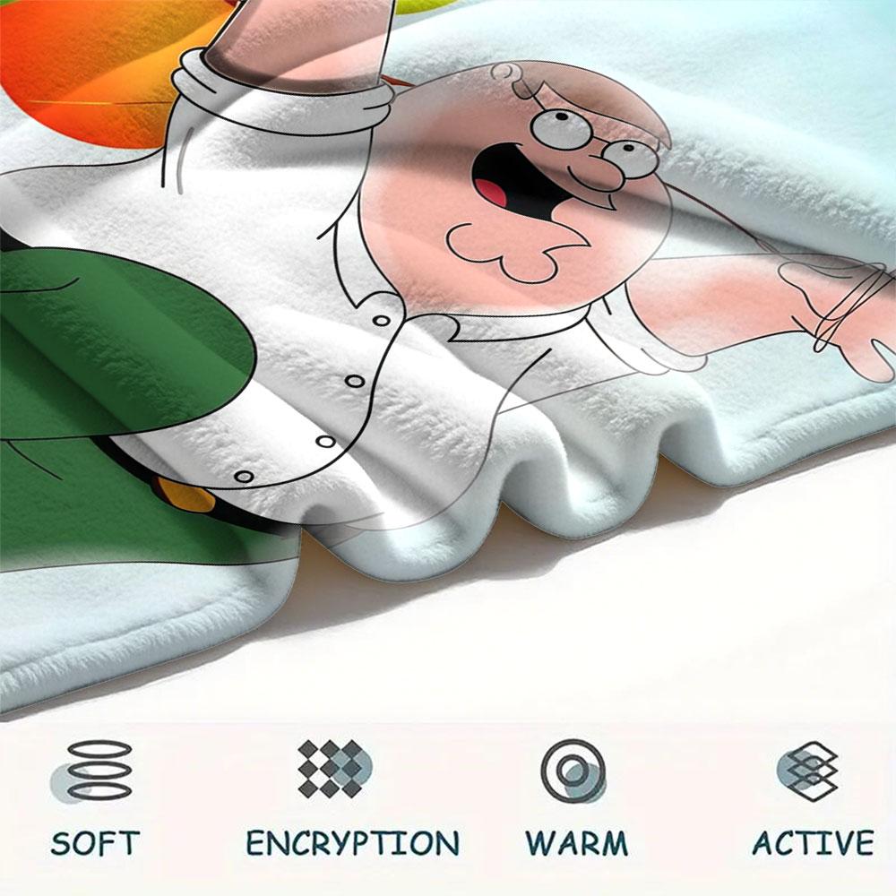 Peter Griffin Printed Flannel Blanket, soft throw for bedroom sofa, washable, fan merchandise, great gift.