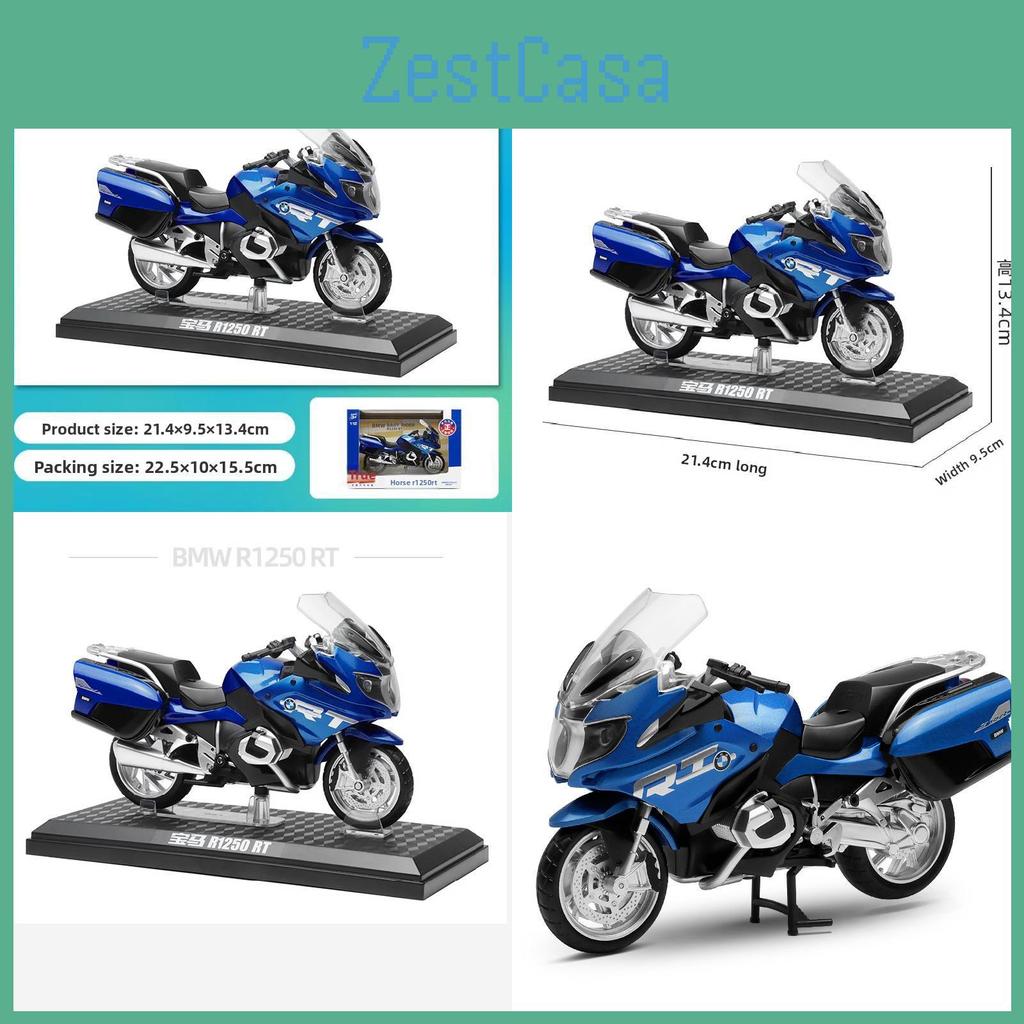 Alloy Blue Simulation Motorcycle Model Toy For Collection And Display