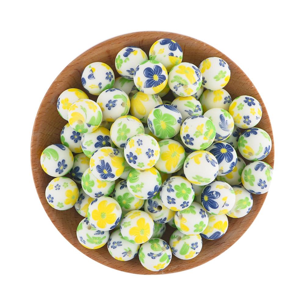 5Pcs 15mm Round Leopard Silicone Printed Beads For Jewelry Making DIY Keychain Necklace Bracelet Jewelry Accessories