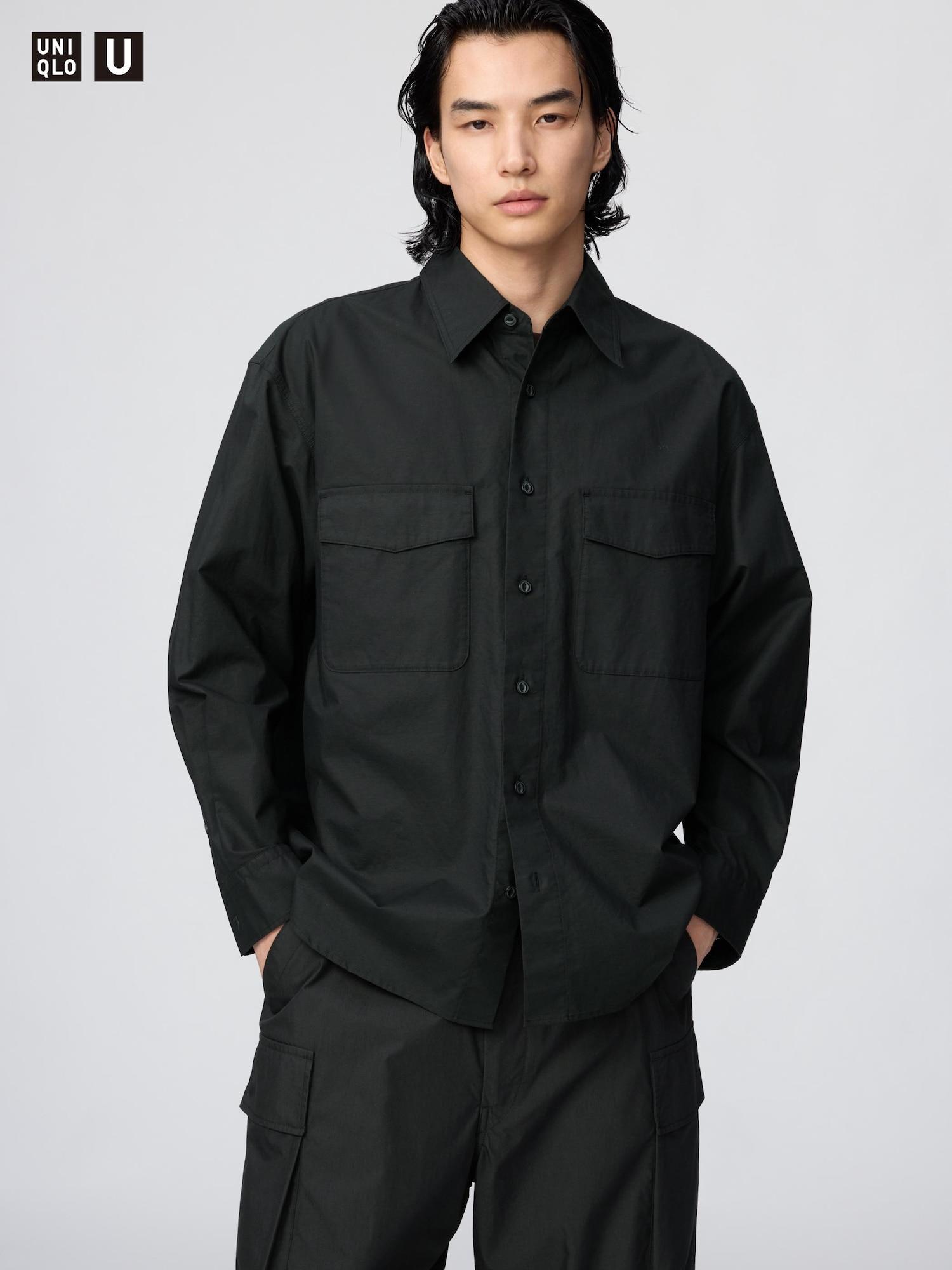 Uniqlo Япония Рабочая оверсайз рубашка 09 BLACK/XS