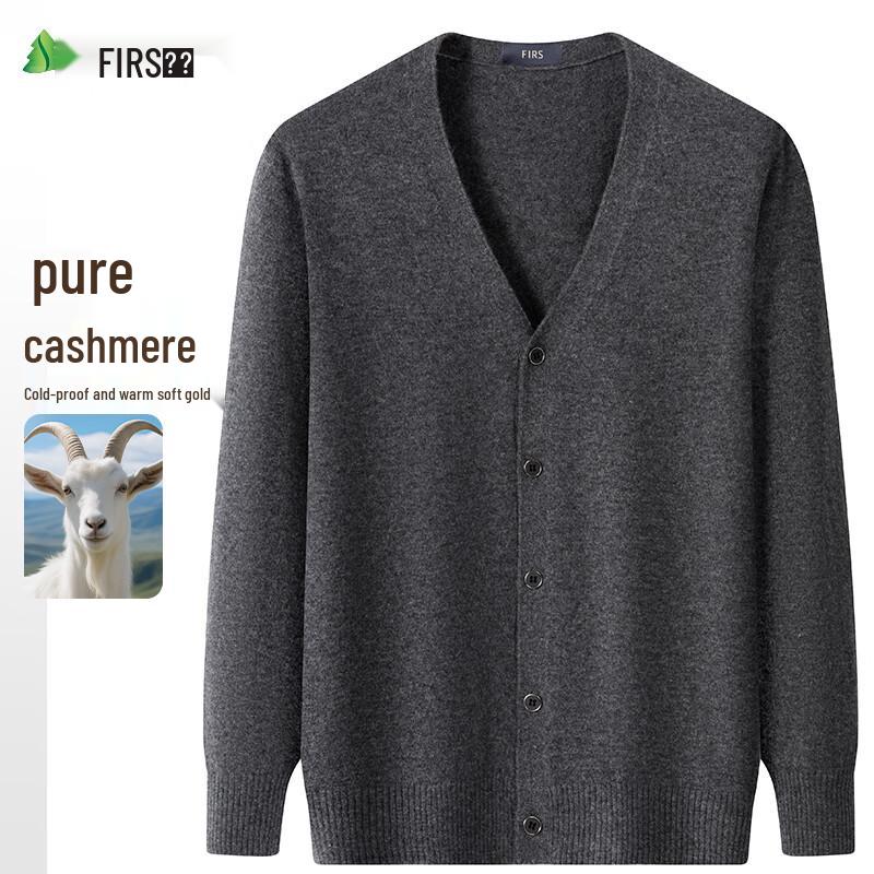 Shanshan Men's Pure Cashmere V-Neck Cardigan
