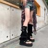 Sandali Estivi Romani a Clip per Dita Moda Tendenza Zeppe Basse Scarpe Piatte Gambe dei Pantaloni Stivali Scarpe Casual per Vestito Stile di Strada